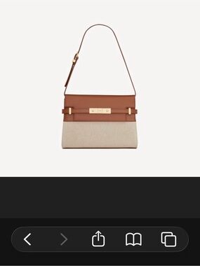Manhattan medium shoulder bag in cotton canvas and shiny leather.
